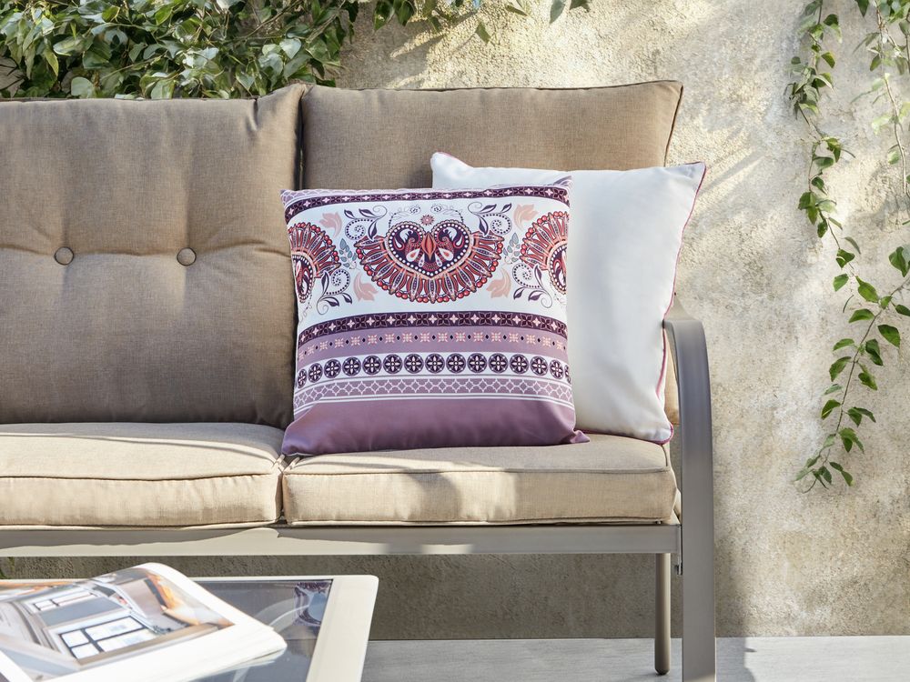 Gartenkissen 2er Set TVISTA Orientalisches Muster 45 x 45 cm Purpur