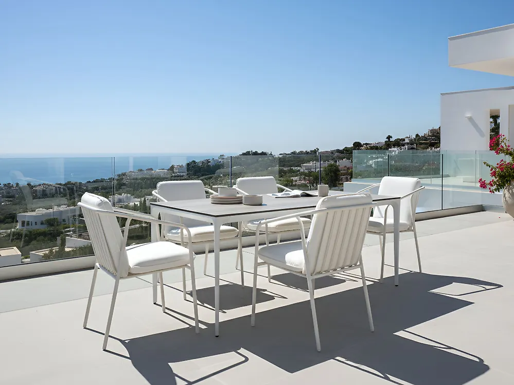 Garden Dining Table SOVARETO 180 cm 90 cm Wood-like Light Grey_1173941