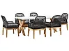 Gartenmöbel Set 6-Sitzer OLBIA inkl. Kissen Schwarz