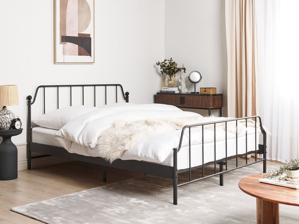 Bed Metal MAURESSAC 160 x 200 cm (EU King Size) Black