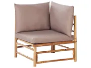 Garten Ecksofa mit Tisch 4-Sitzer CERRETO Bambus Taupe linksseitig_908846