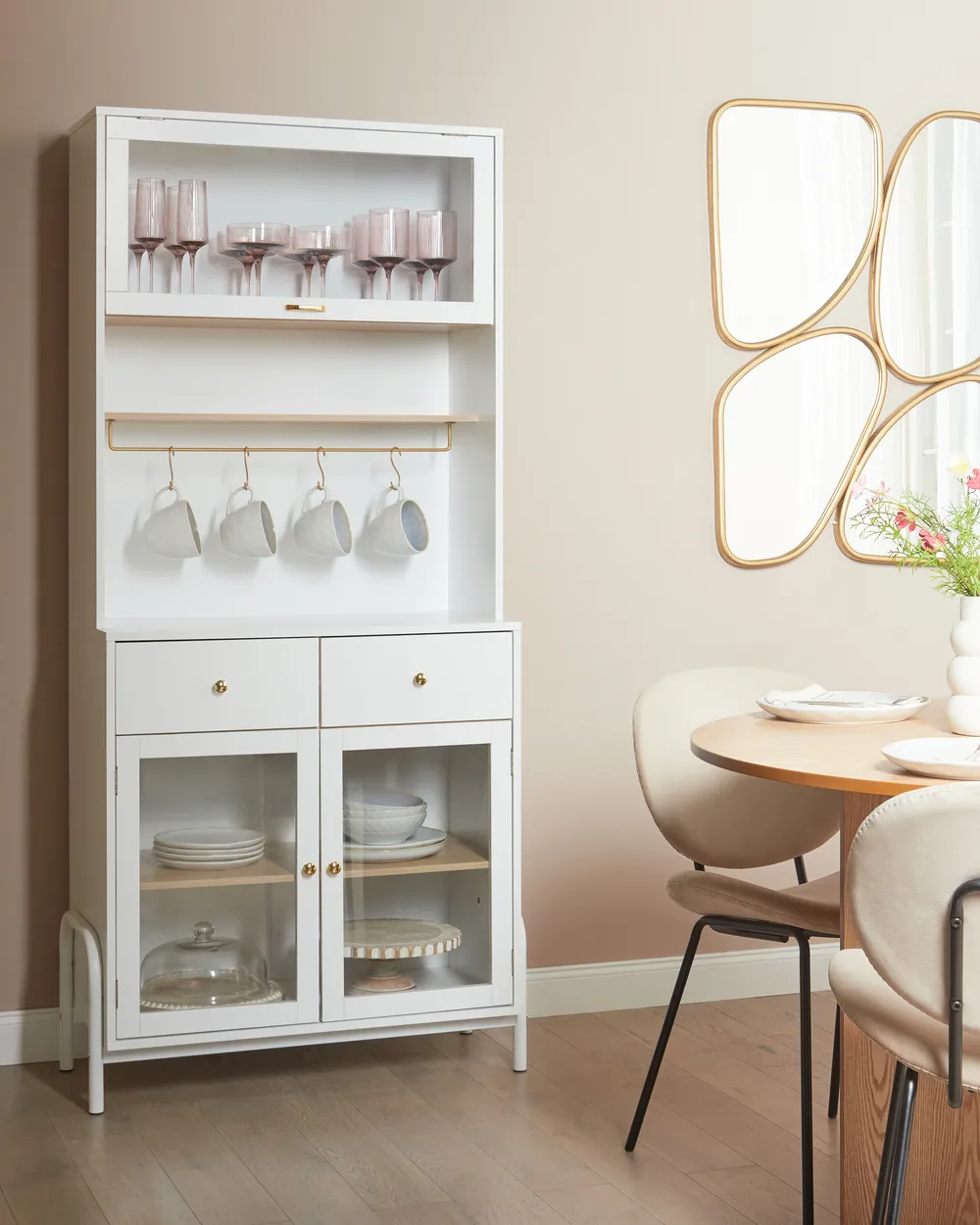 Glass Display Cabinet PARLIN 82 cm White