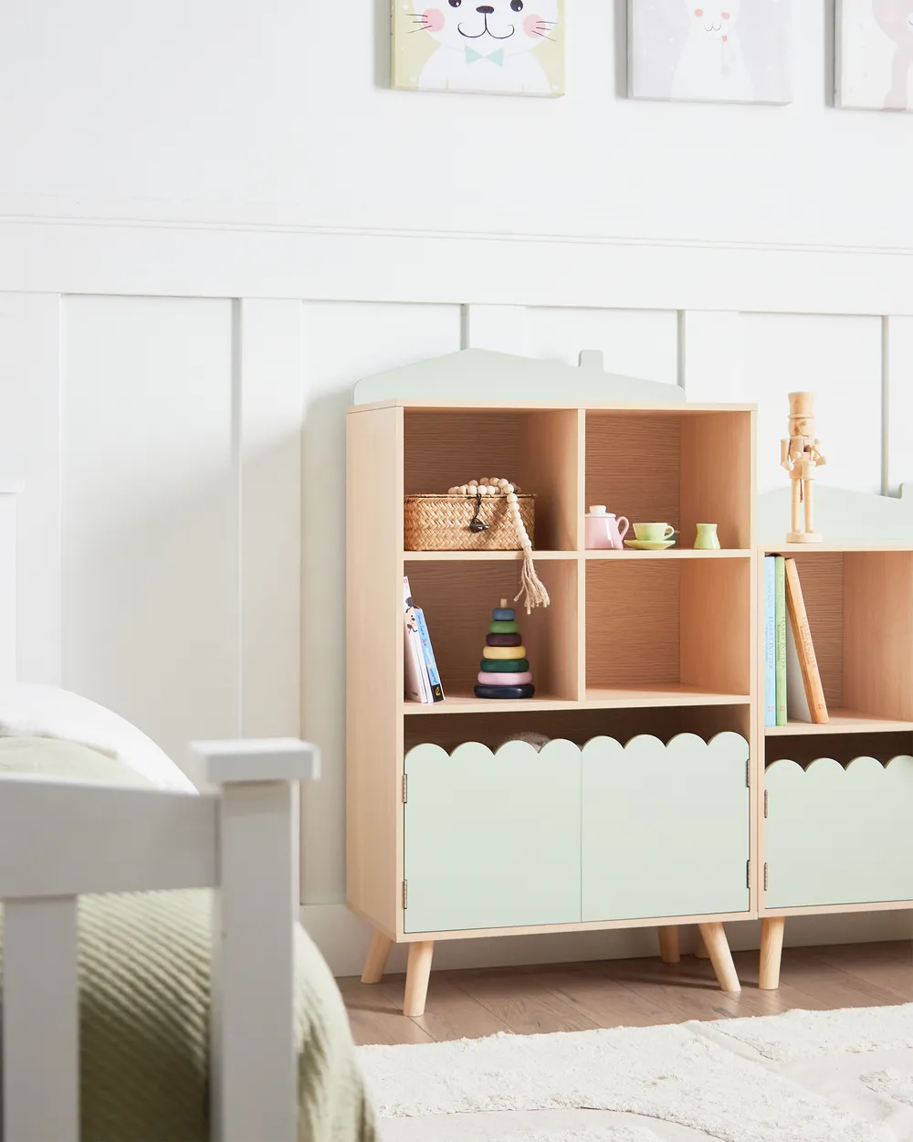 Regal mit 2 Ebenen LACKEY 105 cm Hellgrün