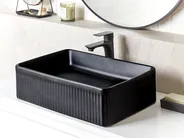 Countertop Basin GELDO 500 x 340 mm Ceramic Black_922362