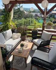 Lounge Set mit Tisch 4-Sitzer MERANO Akazienholz Grau_977702