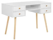 Schreibtisch LEVIN 110 cm 55 cm mit Schubladen Weiß_800473