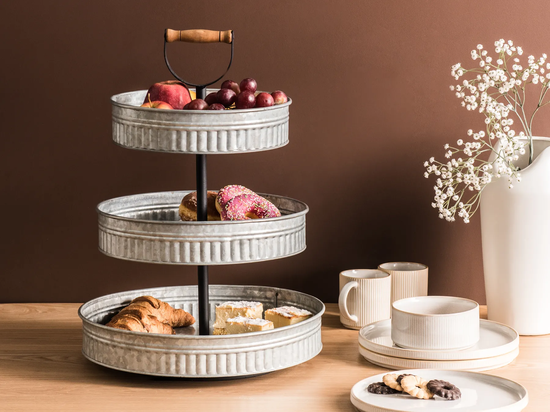 3-Tiered Cake Stand KOUIGN Silver_967076