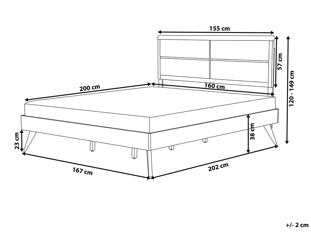 Bett mit Lattenrost POISSY 160 x 200 cm Naturfarbene Esche_912611