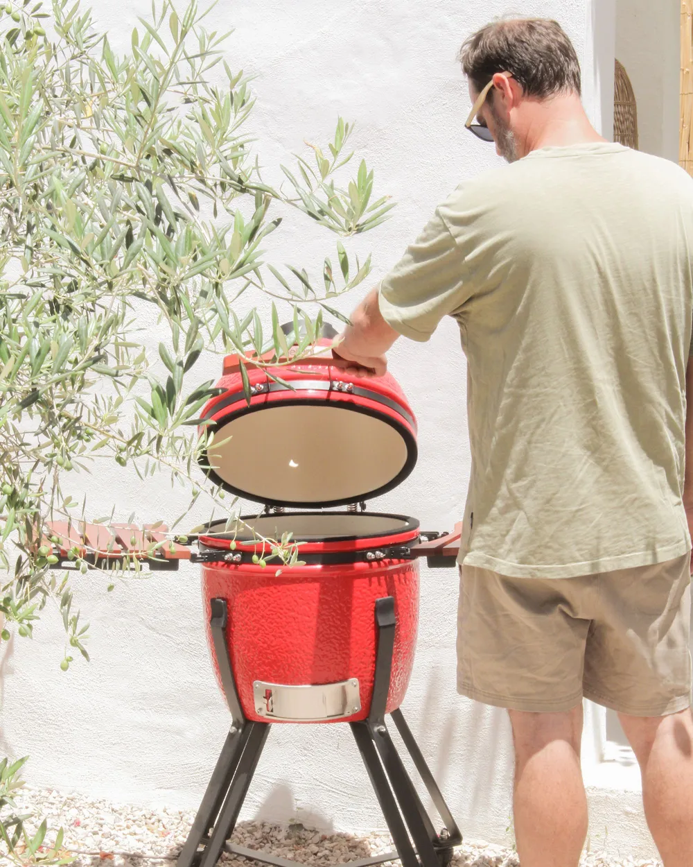 Holzkohlegrill KAMADO Keramik Rot_1119015