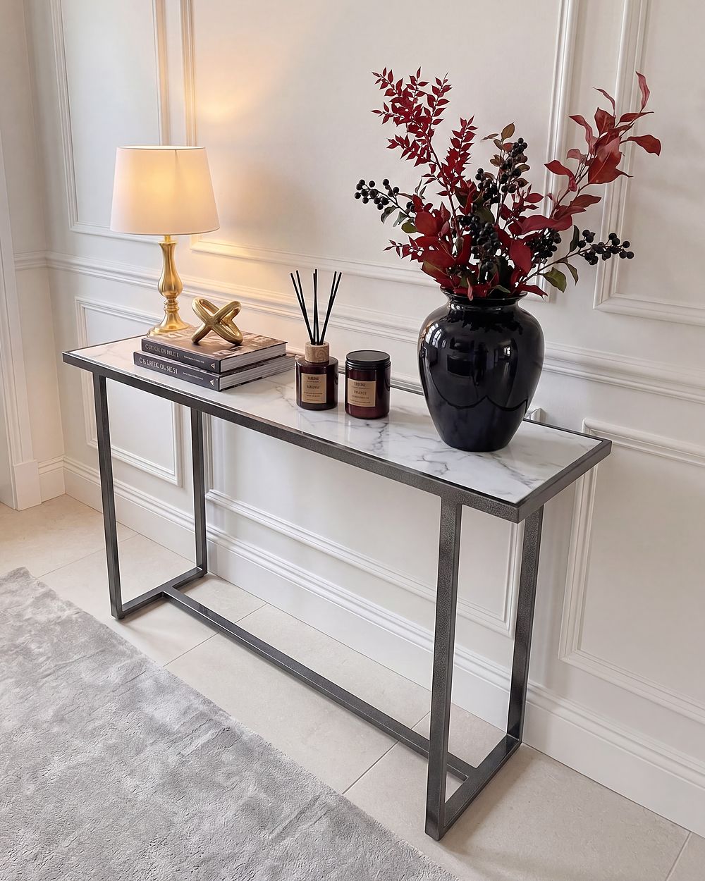 Sidetable PLANO Veiligheidsglas Wit marmer