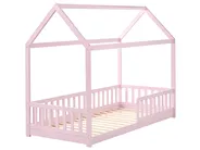Kinderbett Haus Kiefernholz COSSAYE 90 x 200 cm Pastellrosa_1033690