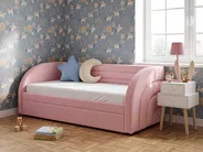 Ausziehbett Bouclé ALBIAC 90 x 200 cm Pastellrosa_1069064
