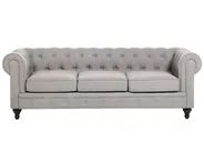Living Room Set 4 Seater CHESTERFIELD Fabric Light Grey_797134