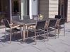 Gartentisch GROSSETO 220 cm 100 cm Granit geflammt Graphitgrau