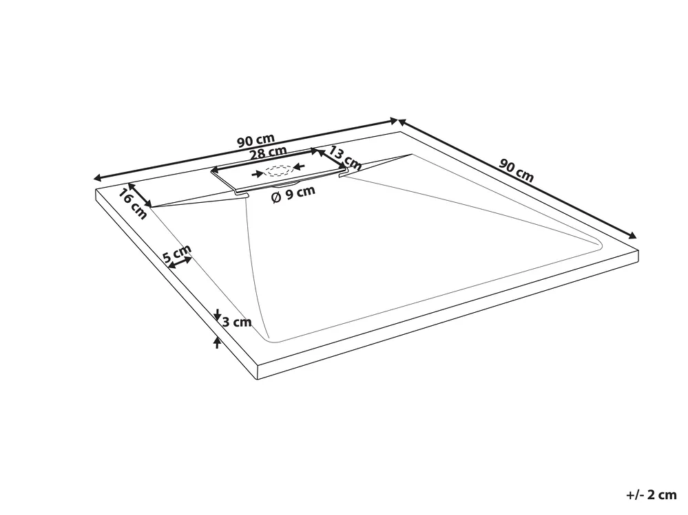 Shower Tray AZZURRO 900 x 900 x 30 mm Grey_968746