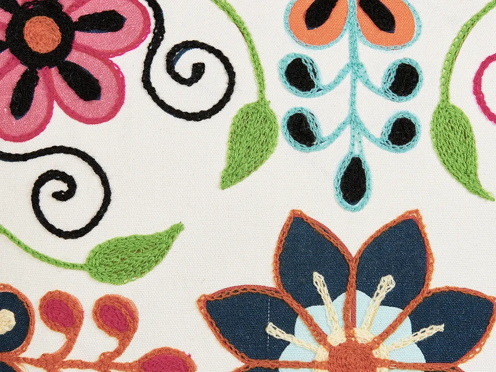 Dekokissen 2er Set BAHRAICH 50 x 50 cm Baumwolle Bunt Blumenmuster_829492