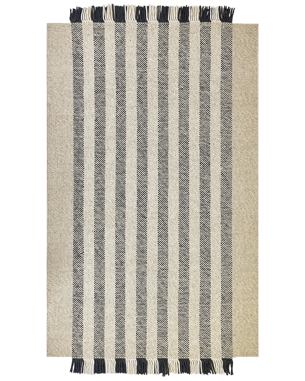 Uld tæppe off-white og sort Se Flere Størrelser TACETTIN