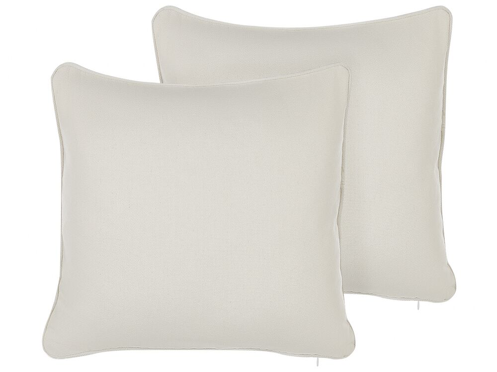 Lot de 2 coussins décoratifs HELIOTROPE 45 x 45 cm Blanc Unicolore