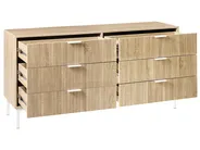 Kommode mit 6 Schubladen ROYALLA Hellbraun_1021359