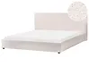 Bett mit Lattenrost Bouclé LAVAUR 180 x 200 cm Cremeweiß