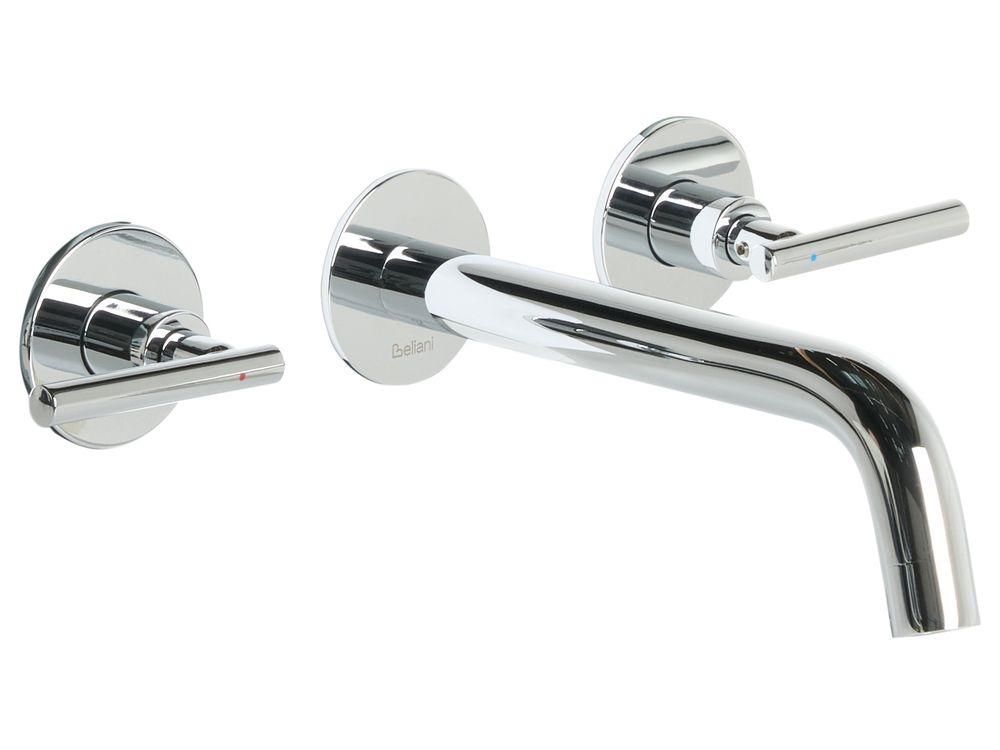 Wandgemonteerde mengkraan ISHINCA Messing Zilver
