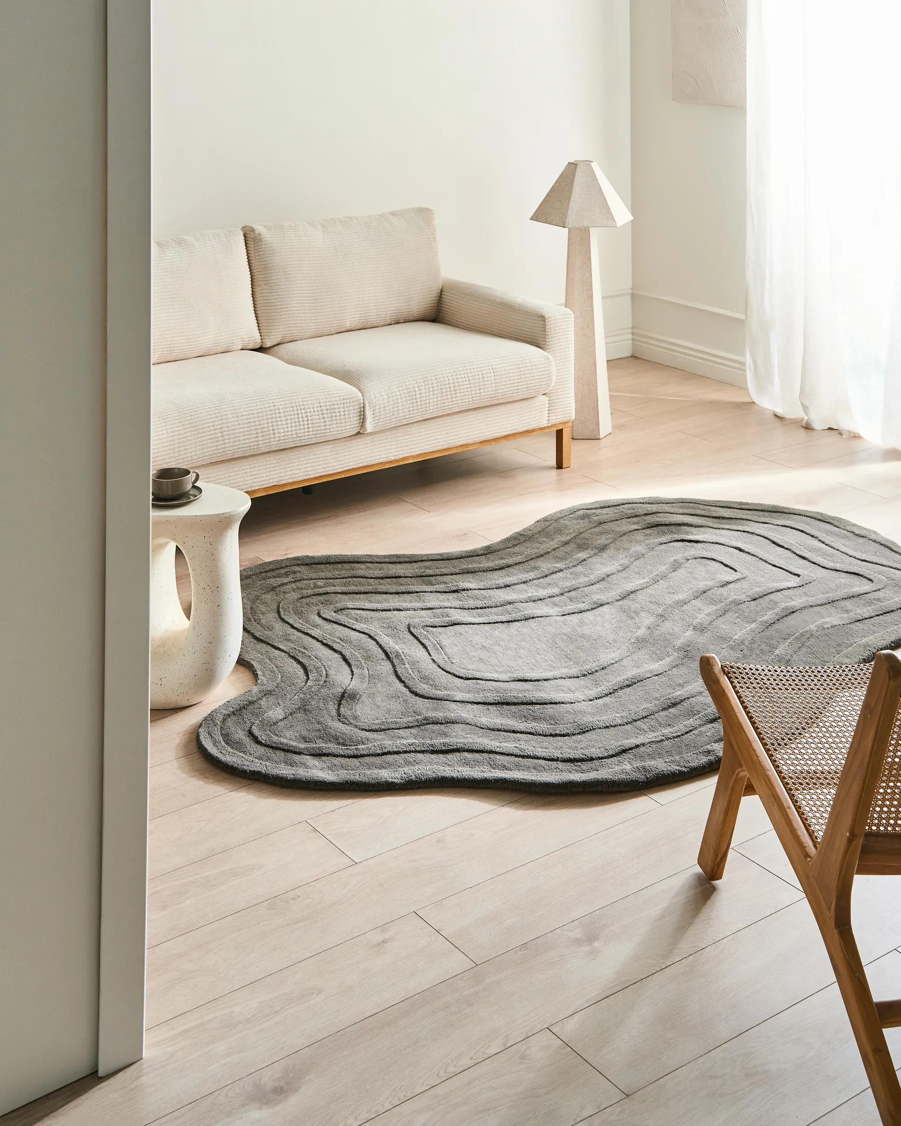 Teppich SATNA Dunkelgrau 160 x 230 cm Wolle_1036946