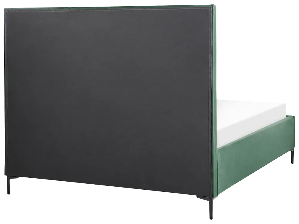 Bett mit Stauraum SEZANNE Samtstoff Dunkelgrün 160 x 200 cm_892455