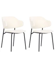 Set of 2 Dining Chairs KENAI Light Beige_874449