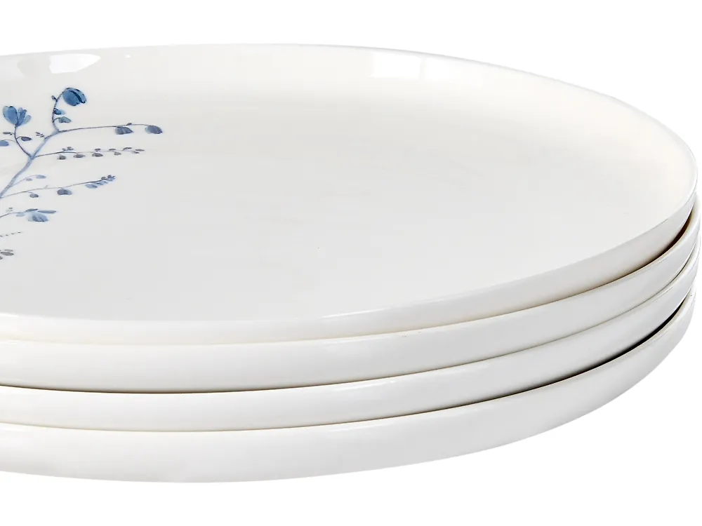 12-Piece Dinnerware Set MAHLEB Porcelain White/Blue_1191963