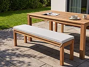 Gartenbank mit Auflage MONSANO 170 cm Eukalyptusholz Cremeweiß_1153911
