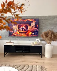 TV Stand GLASTONBURY Marble/ Black_1161691