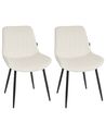 Set of 2 Dining Chairs DUBROVNIK Velvet Light Beige