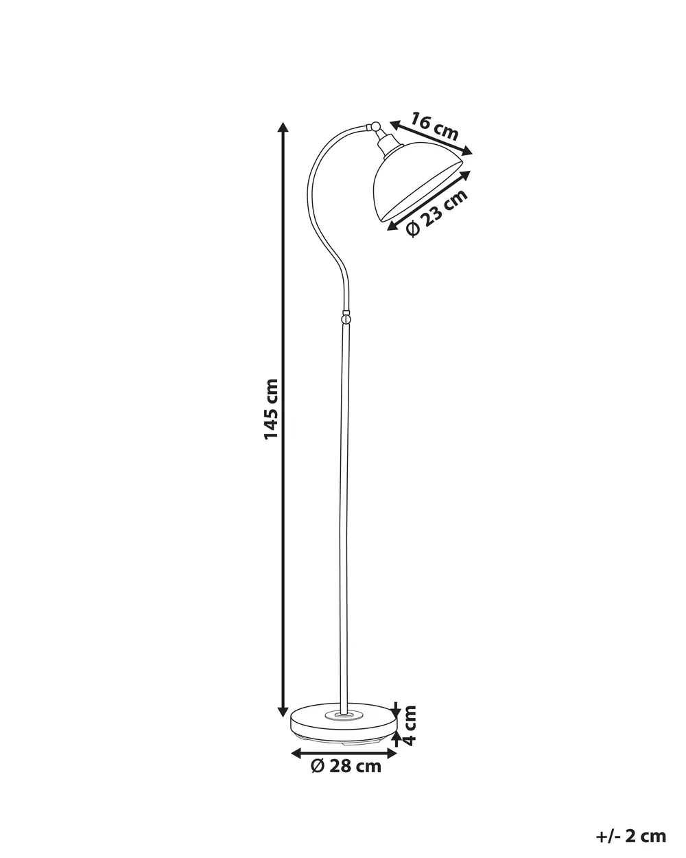Stehlampe LENNON verstellbar Metall Schwarz_948895