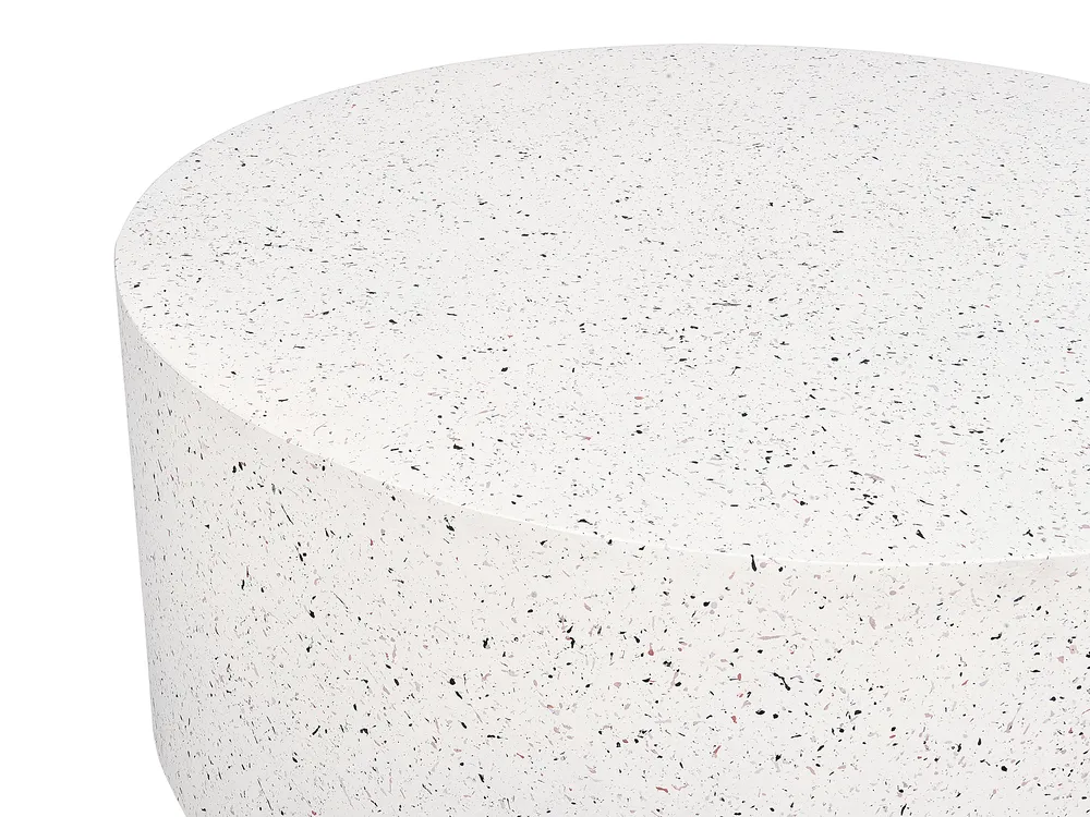 Couchtisch TREZZO 90 cm 90 cm Terrazzo Optik Cremeweiß_873774