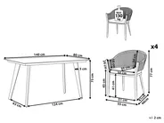 Gartenmöbel Set 4-Sitzer MILETO inkl. Kissen Metall Grau_809255