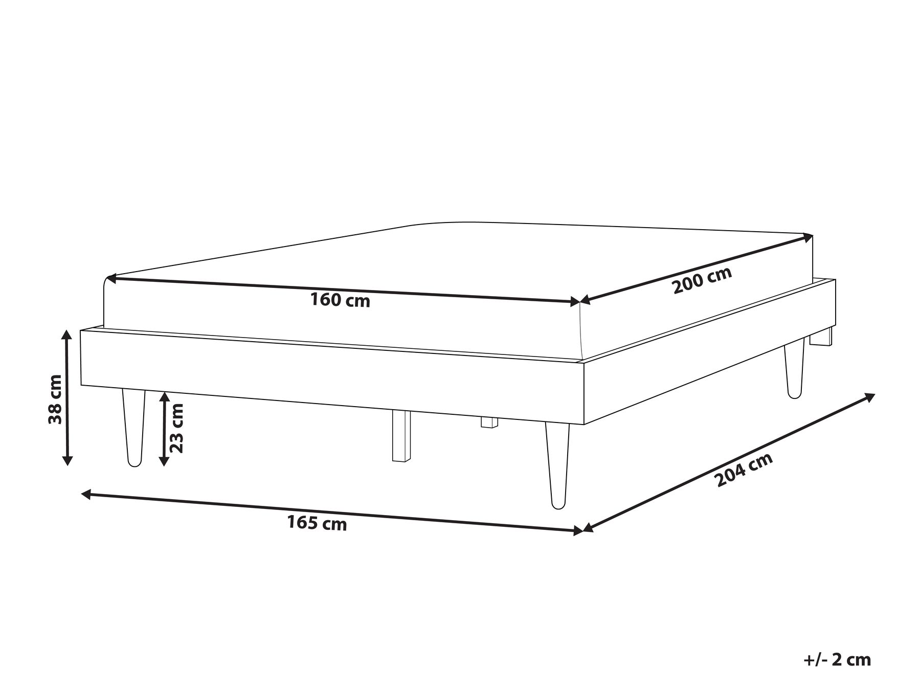 Bett mit Lattenrost TOUCY 160 x 200 cm Braune Esche_909700
