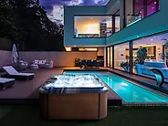 Outdoor Whirlwanne mit LED ARCELIA Blau_1178409