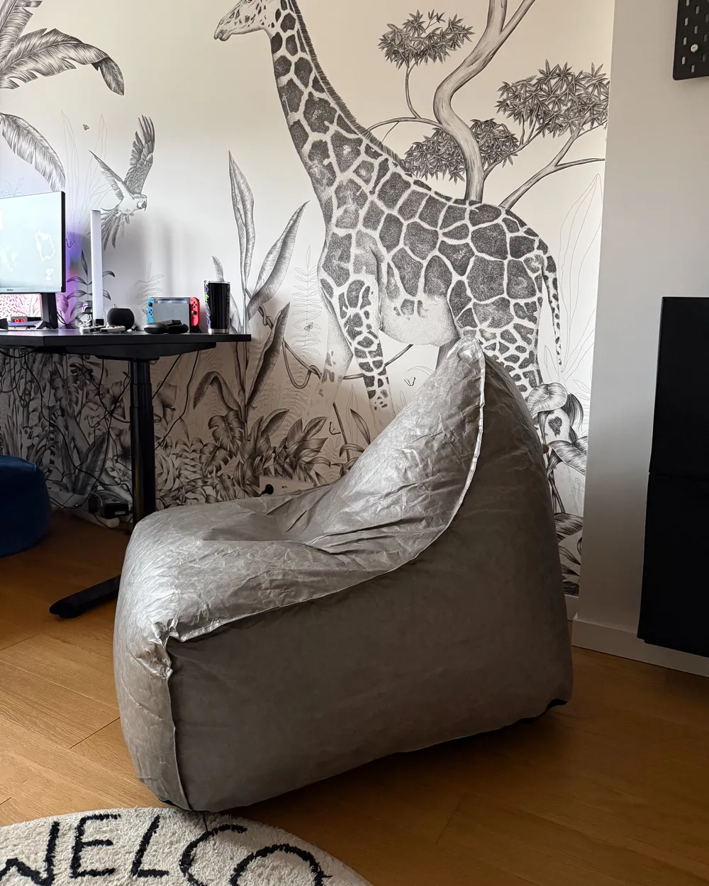 Bean Bag 200 L DROP 63 cm 75 cm Light Grey_1057027