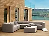 Garten Ecksofa mit Ottomane 7-Sitzer AREZZO modular Beige rechtsseitig