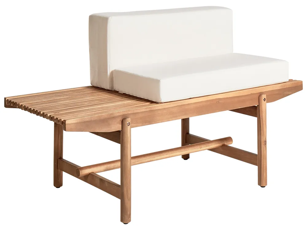 Lounge Set mit Tisch 2-Sitzer GIAVENO Akazienholz Cremeweiß_958673