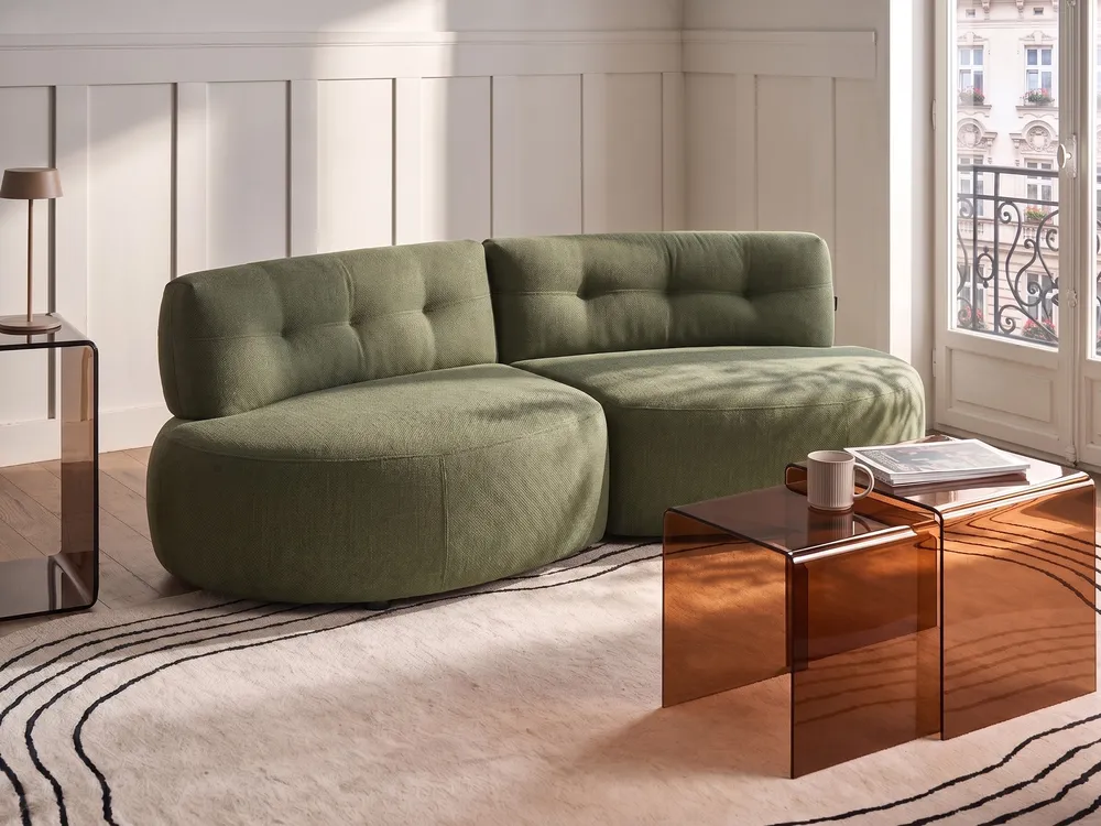 Sofa 3-Sitzer LAERDAL Stoff Grün