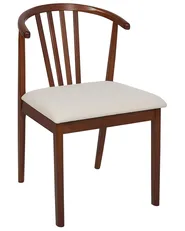 Esszimmerstuhl 2er Set CRAIG Holz Dunkelbraun / Beige_926551
