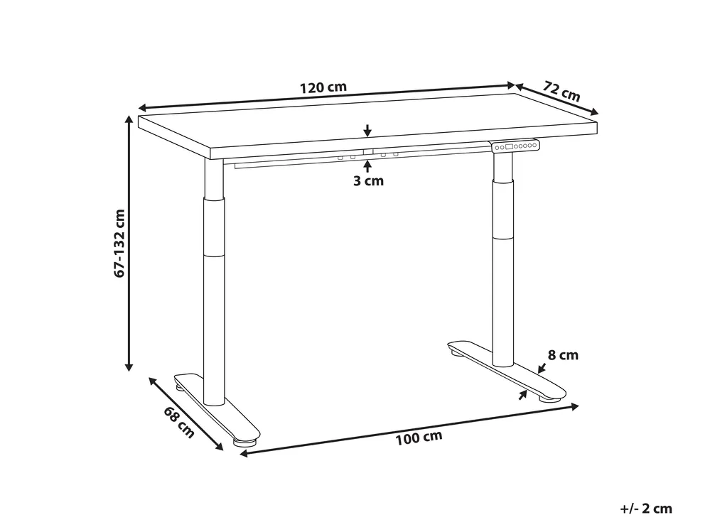 Electric Adjustable Standing Desk DESTINAS 120 cm 72 cm White_899557