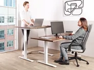 Schreibtisch manuell höhenverstellbar DESTINES 120 cm 72 cm Braun / Weiß_898799