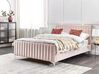 Bett mit Lattenrost Samtstoff LUNAN 140 x 200 cm Pastellrosa