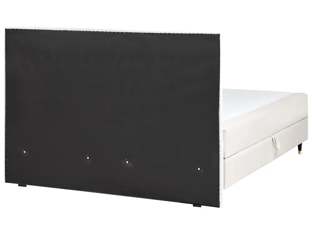 Boxspringbett mit Stauraum DAME Samtstoff Cremeweiß 180 x 200 cm_1004838