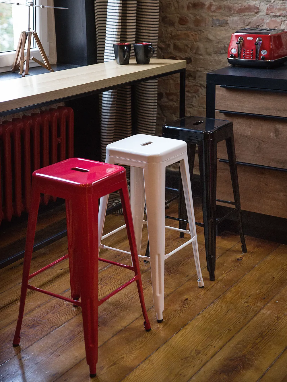 Set of 2 Bar Stools CABRILLO Metal White_701098