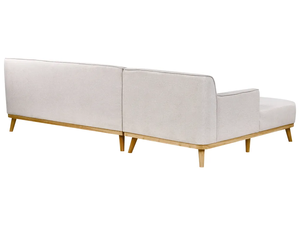 Corner Sofa 3 Seater SIMOS Fabric Light Grey Right Hand_927997