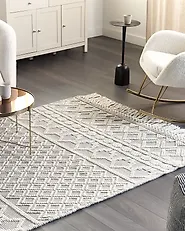 Teppich SOLHAN Grau Beige 160 x 230 cm Wolle_1187213