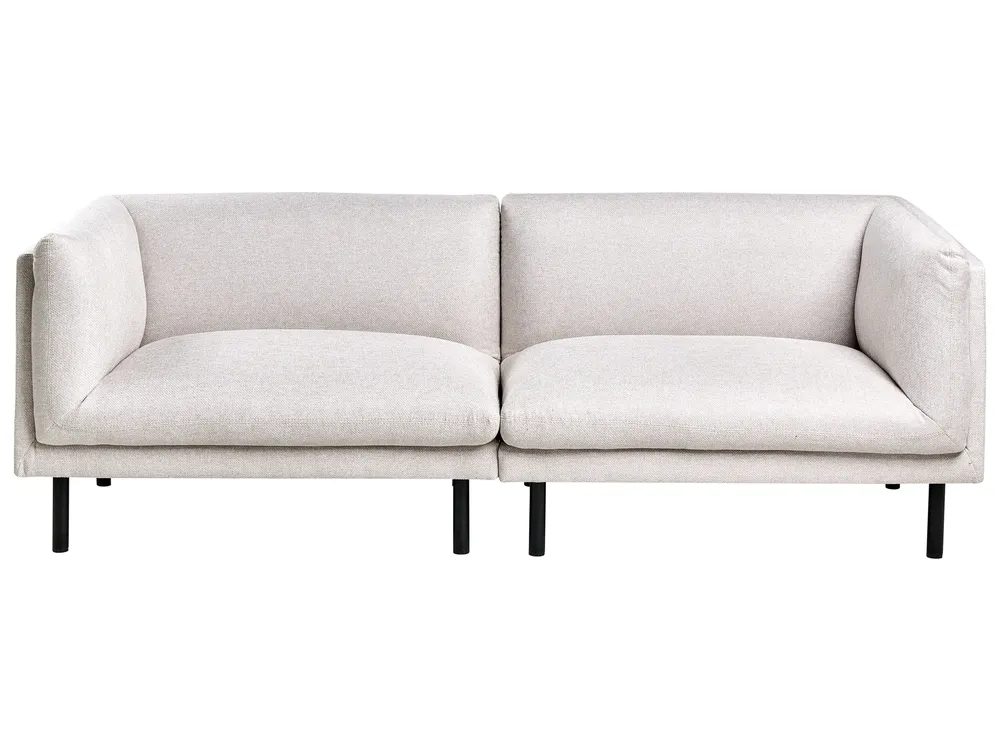Sofa 3-Sitzer VORGOD Stoff Hellbeige